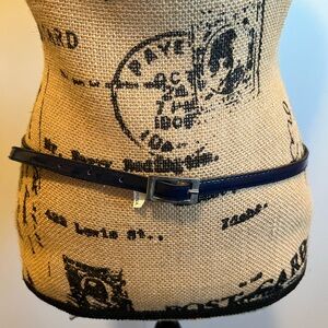 Navy Blue Faux Leather Belt